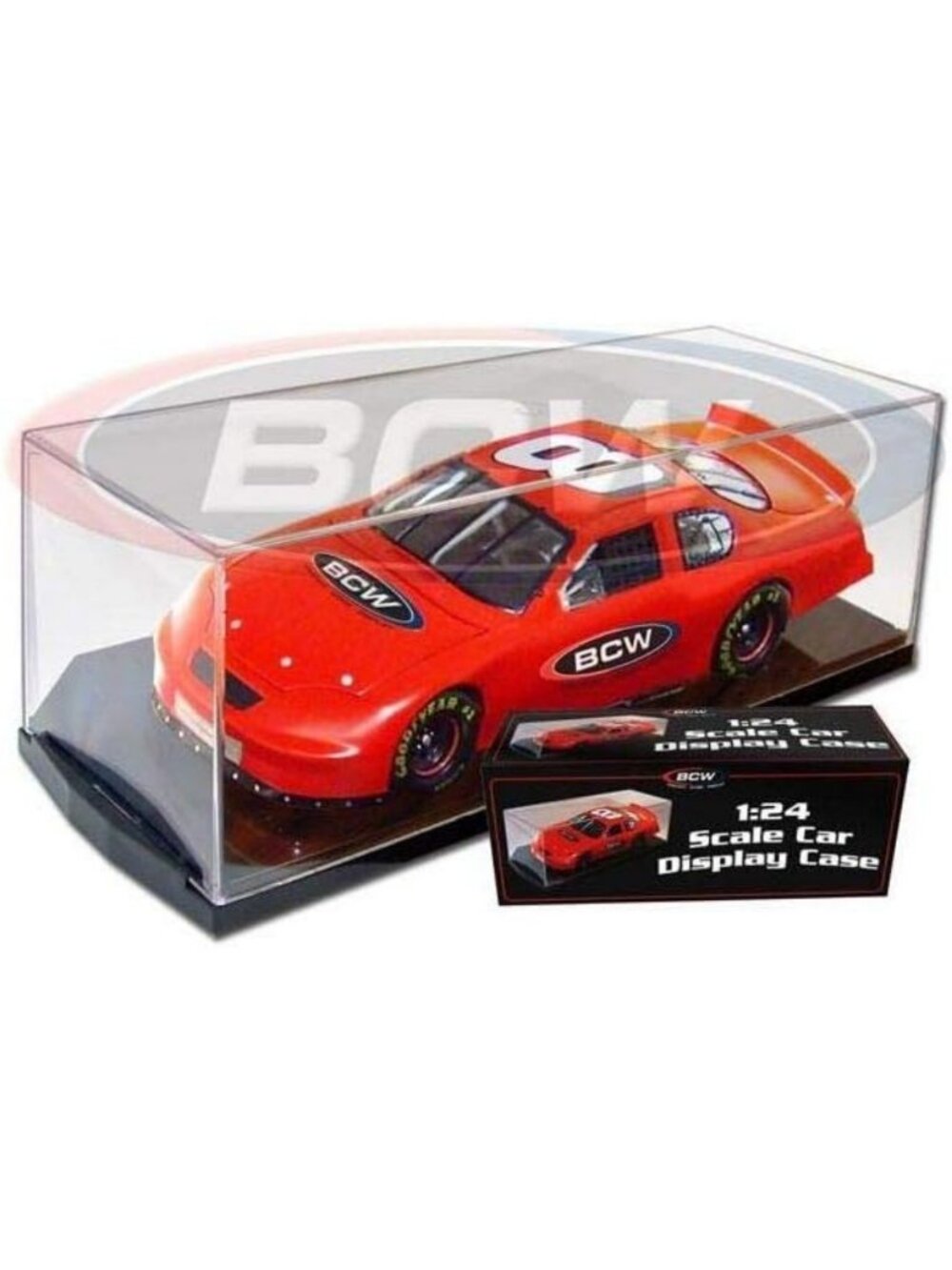 1:24 Scale Diecast Car Display Case - Clear Acrylic Cover on Black Base